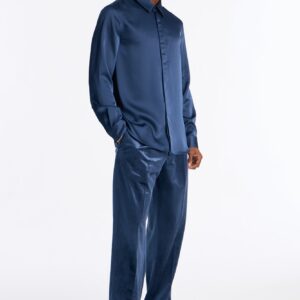 قميص “لوكس” انسيابي بأزرار – كحلي