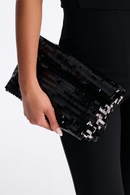 حقيبة يد مزينة بالترتر "ديسكو دايز" - أسود