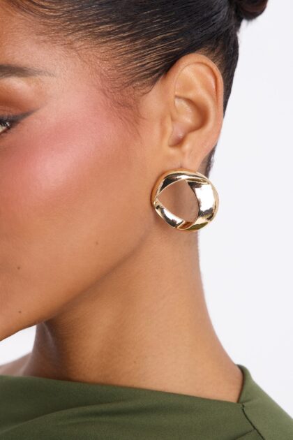 أقراط هوب "هوت شوت" - ذهبي