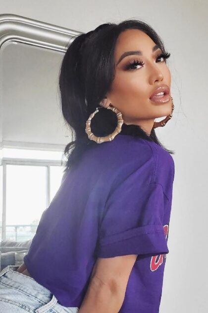 أقراط هوب "أدانا" - ذهبي