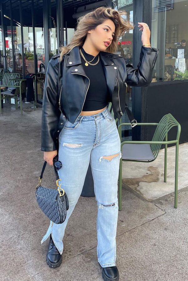 جاكيت موتو - تحت السيطرة - أسود