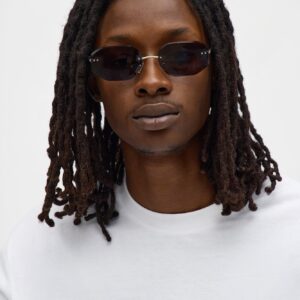 نظارة هندسية بدون إطار – أسود/دخاني