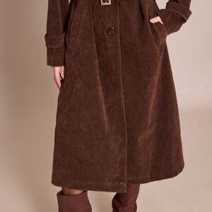 بوت كاحل شامواه شوكولاتة مزموم بتصميم مطوي