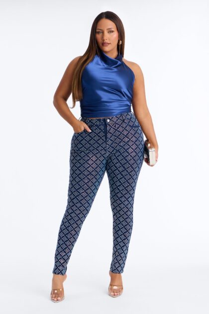 جينز "راديانت إنرجي" مرصع مطاطي - نيلة داكنة