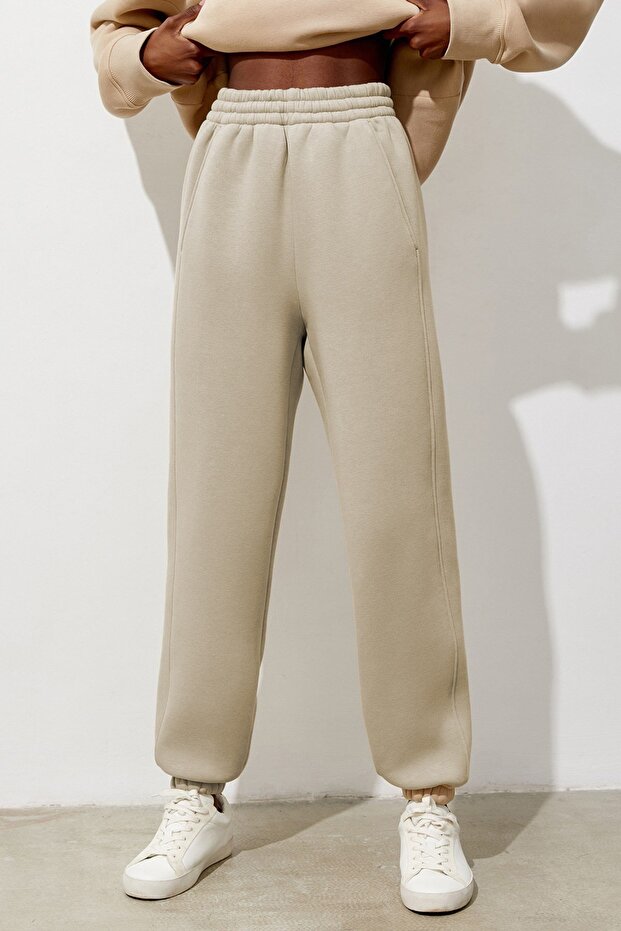 بنطلون رياضي نسائي بيج Comfort Fit MG1353