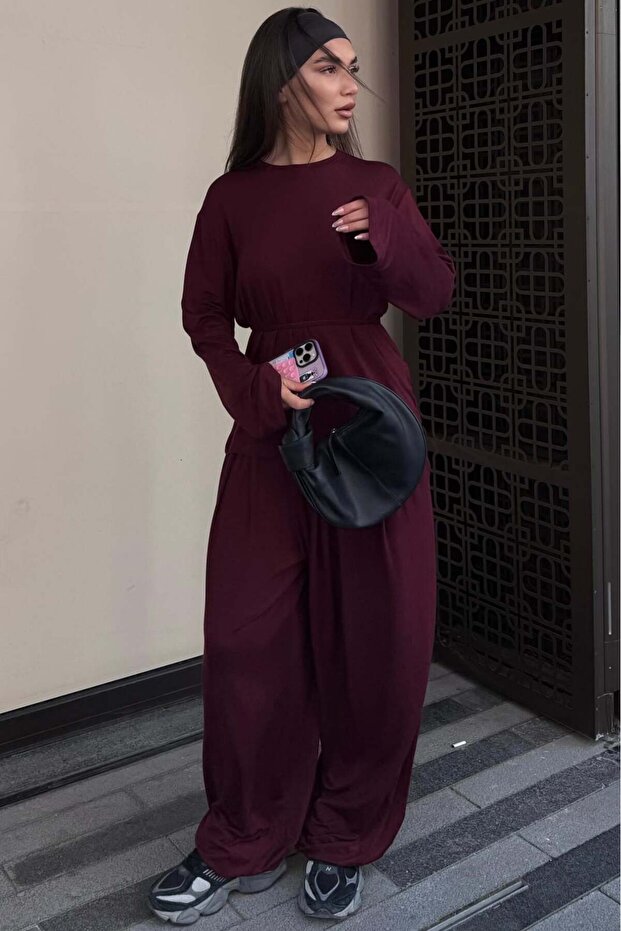 طقم شروال خمري Modal مطاطي MG2784
