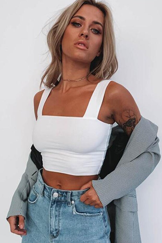Crop أبيض من Mad Girls MG1010