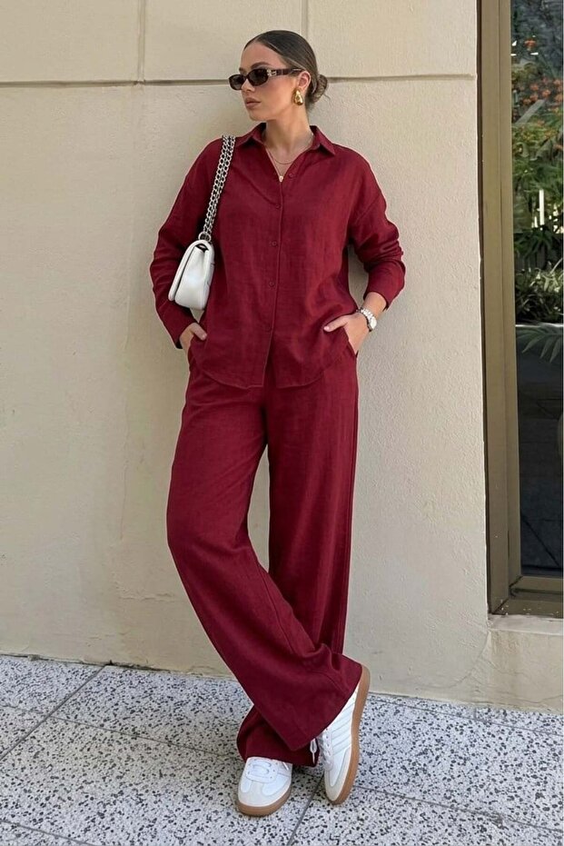 تيشيرت أزرق أوفرسايز أساسي بياقة دائرية MG1687
